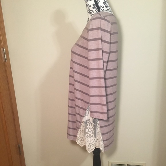 Purple BKE Lace Panel Tunic - Picture 3 of 8